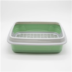 Туалет с бортом с сеткой, 45×34×15 см, серый/оливковый