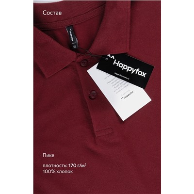 Мужской базовый лонгслив-поло Happyfox