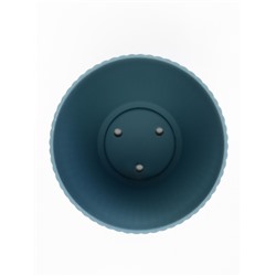 Горшок для цветов Ribbed, 15×15×13 см, 1.2 л, пластиковый, с поддоном, серо-голубой