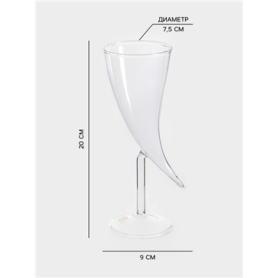 Бокал Magistro «Forma. Перец», 250 мл, 9×20 см, стекло, прозрачный
