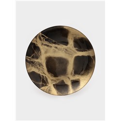 Тарелка подстановочная Magistro Brown Marble, d=33 см, стекло, коричневая