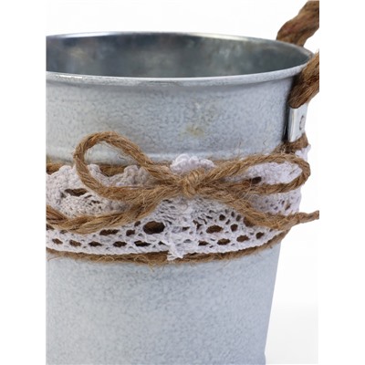 Кашпо «Ведёрко Линдберг», 10×10×11 см, серое
