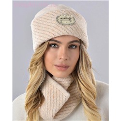 Мохер мульти отворот МА овал Комплект флис (шапка+снуд) (56-58)