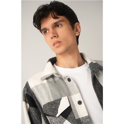 Мужская теплая рубашка в клетку Happyfox