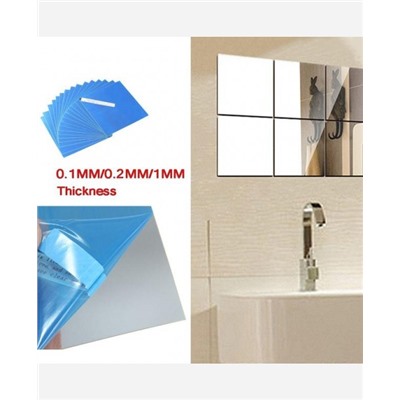 Зеркальная самоклеящаяся плитка - 9 шт, 15х15 см 9046306