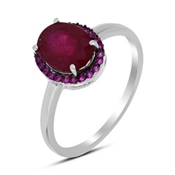 Кольцо, 1 рубин корунд овал 7х9 мм/2.60 ct , нанорубин, Джайв