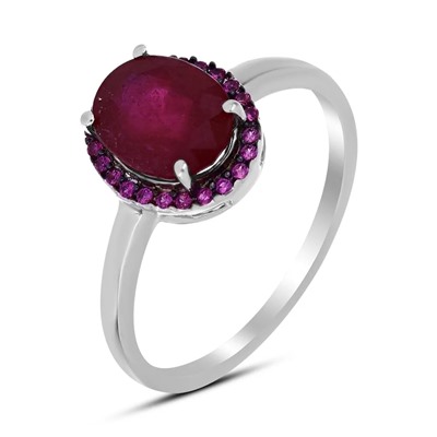 Кольцо, 1 рубин корунд овал 7х9 мм/2.60 ct , нанорубин, Джайв