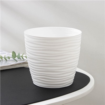 Горшок для цветов с поддоном «Дюна», 1.7 л, пластиковый, белый