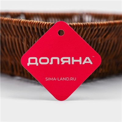 Корзинка для фруктов и хлеба Доляна «Огайо», 26×20.5×6.5, пластик, плетёная, прямоугольная, коричневая