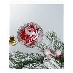 Ёлочные игрушки «Бринцзе», шары новогодние, d=6 см, набор 6 шт., красный/прозрачный