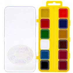 Краски акварельные медовые 12цв АМККМ12Е без кисти пласт.уп Каляка-Маляка