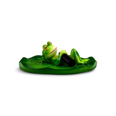 Садовая фигура из полистоуна «Лягушка на отдыхе», 10×11×6 см, плавающая