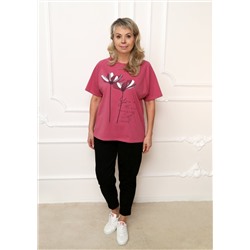 Футболка реглан брусника