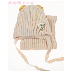 03-16-M Комплект для девочки флис (шапка+снуд) (50-52)