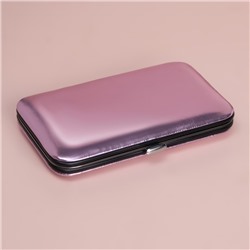 Набор маникюрный Metallic, 8 предметов, в футляре, розовый