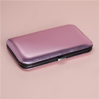 Набор маникюрный Metallic, 8 предметов, в футляре, розовый
