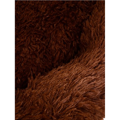 Лежанка для собак и кошек, длинный мех, 80×80×25 см, коричневая
