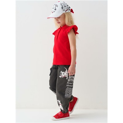 Брюки текстильные джинсовые укороченные для девочек