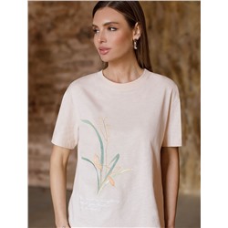 Футболка из фактурного полотна с авторским принтом