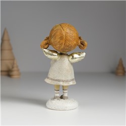 Фигурка полистоун «Ангелочек с хвостиками, в сером платье», 6.5×4.5×12 см, МИКС