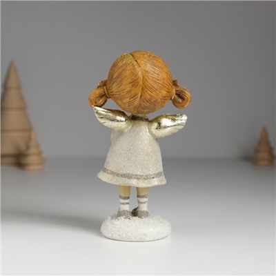 Фигурка полистоун «Ангелочек с хвостиками, в сером платье», 6.5×4.5×12 см, МИКС