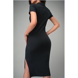 Женское платье-поло в рубчик Happyfox