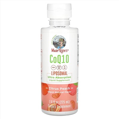 MaryRuth's, липосомальный коэнзим Q10, со вкусом цитрусовых и персика, 225 мл (7,6 жидк. унции)