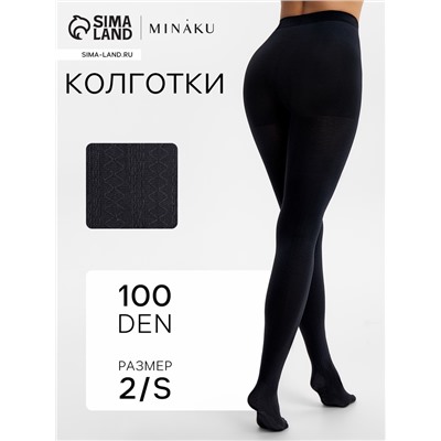 Женские колготки MINAKU 100 ден, чёрные, размер 2/S