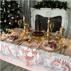 УЦЕНКА Набор столовый "Pink magic" скат.150х110см +/-3см с ГМВО, салф.40х40см-4 шт, хл100% 1094354