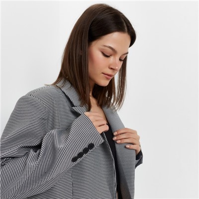 Пиджак женский MINAKU: Classic, размер 42, чёрно-белый