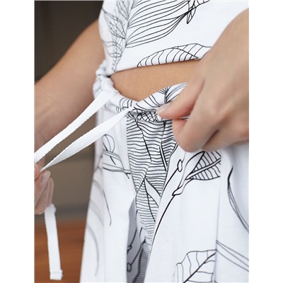 Юбка-шорты в складку с карманами из 100% хлопка с принтом