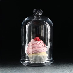 Блюдо сервировочное Paşabahçe Patisserie midi, d=11.5 см, стекло, с купольной крышкой, прозрачное