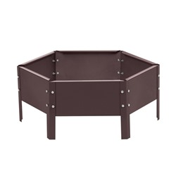 Клумба оцинкованная, d=60 см, высота бортика 15 см, коричневая, Greengo