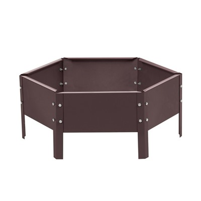 Клумба оцинкованная, d=60 см, высота бортика 15 см, коричневая, Greengo