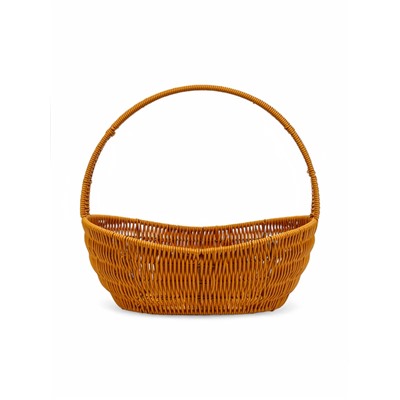 Корзина плетёная для хранения, 34×26×14 см, ручка h=20 см, коричневая