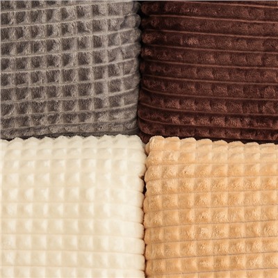 Плед «Этель. Клетка», 150×200 см, корал-флис, коричневый