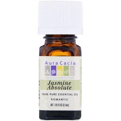 Aura Cacia, чистое эфирное масло, абсолю жасмина, 3,7 мл (0,125 жидк. унции)
