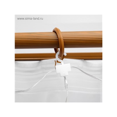 Гирлянда «Занавес» 2.8×3 м роса на крючках, с пультом, IP20, серебристая нить, 300 LED, свечение тёплое белое, 8 режимов, USB