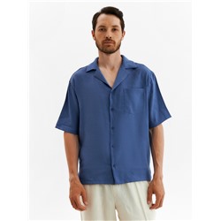 Рубашка мужская с коротким рукавом MIST, размер 54, синяя