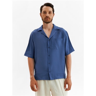 Рубашка мужская с коротким рукавом MIST, размер 54, синяя