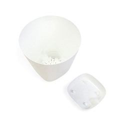 Горшок для цветов «Гранд», 28 л, d=37 см, h=38 см, пластиковый, с прикорневым поливом, белый