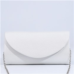 Сумка-клатч на магните, длинная цепь, цвет белый