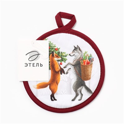 Прихватка Этель «Новый год» 17×17 см, 100% хлопок, саржа