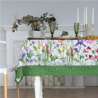 Скатерть Этель «Луговые цветы» 110×150 см, 100 % хлопок, саржа 190 г/м²