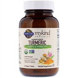Garden of Life, MyKind Organics, Maximum Strength, Turmeric, Joints & Mobility, 30 Vegan Tablets