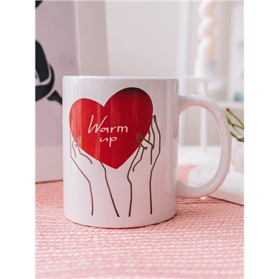 Кружка - хамелеон Доляна Warm up, 350 мл, керамика, белая