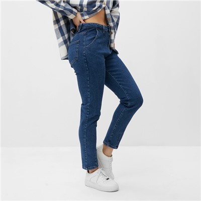Джинсы женские мом, размер 27 (42-44), синие