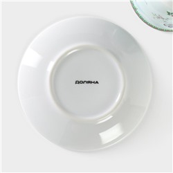 Набор чайный Доляна «Пелагея», 4 предмета: 2 чашки 220 мл, 2 блюдца d=14 см, керамика, зелёный