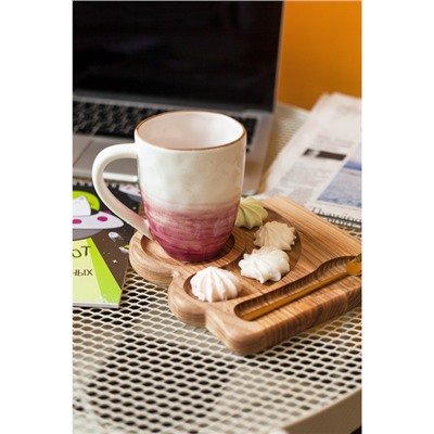 Кружка Доляна «Космос», 400 мл, фарфор, белая, красная