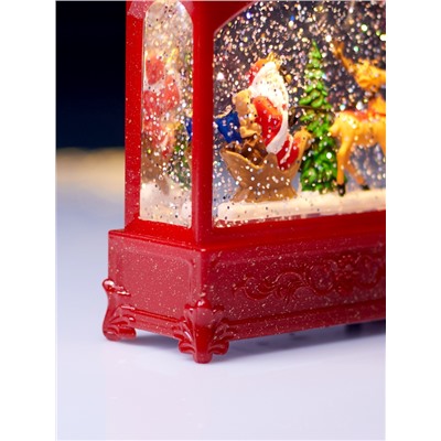 Фигура светодиодная «Упряжка» 5.5×14×19.5 см, от батареек 3хААА, музыка, USB, свечение тёплое белое